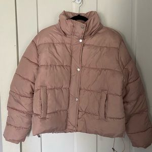 Sebby, size medium, blush, cropped puffer jacket
